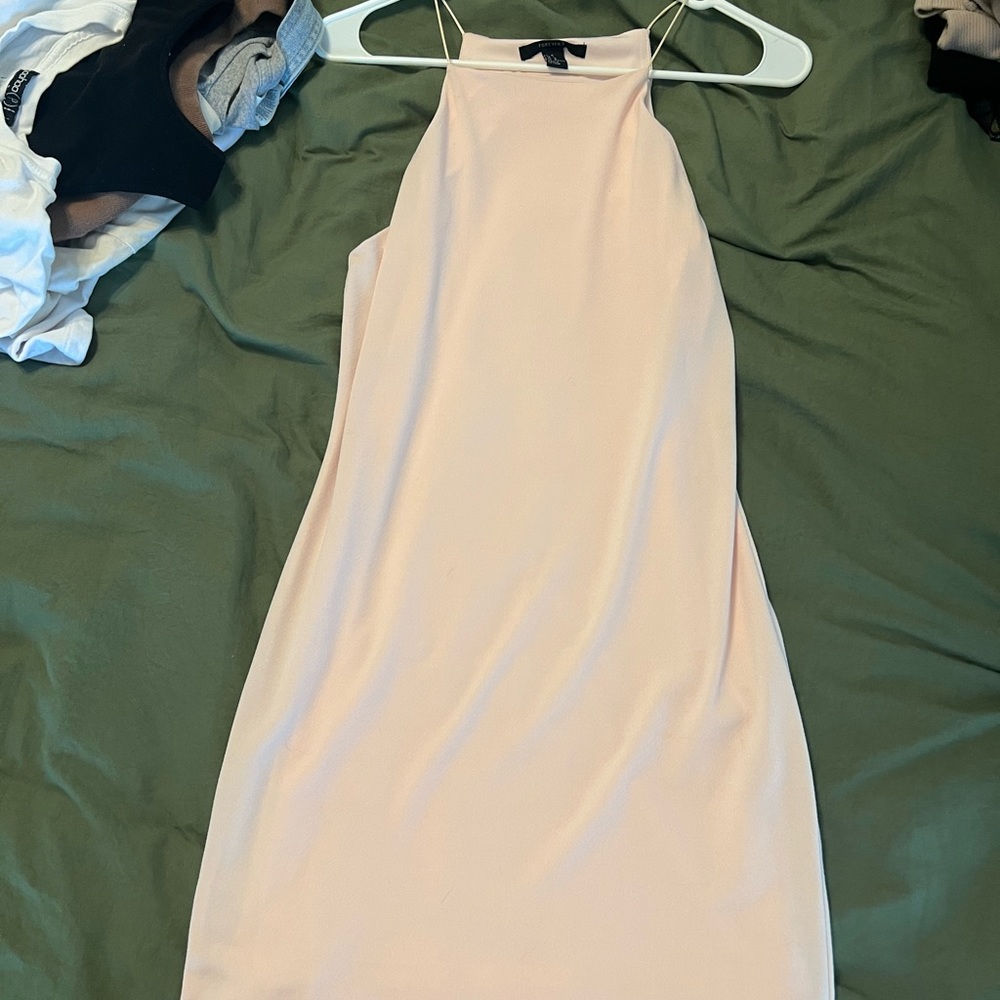 Blush pink simple dress